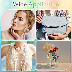 12Pcs 6 Colors Sparkling Acrylic Encrusted Round Beads&nbsp;CLAY-YW0002-65