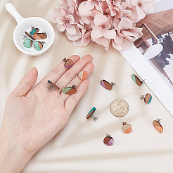 Transparent Resin & Walnut Wood Stud Earring Findings&nbsp;MAK-SC0001-08P