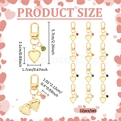 12Pcs Alloy with Glass Rhinestone Pendant Decorations&nbsp;HJEW-PH02532