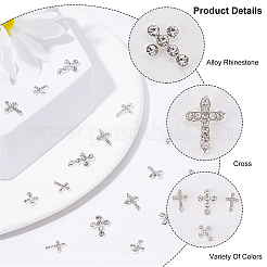 40Pcs 4 Style Alloy Rhinestone Cabochons&nbsp;MRMJ-CP0001-02