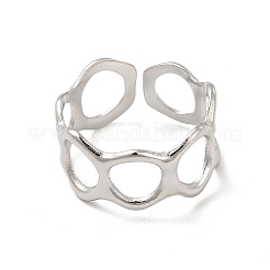 Non-Tarnish 304 Stainless Steel Circle Ring Wrap Open Cuff Ring for Women&nbsp;RJEW-E066-03P