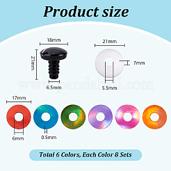 48Pcs 6 Colors Resin Safety Craft Eye&nbsp;DIY-PH0030-99A