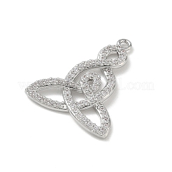 Brass Micro Pave Clear Cubic Zirconia Pendants&nbsp;KK-A300-16P