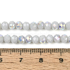 AB Color Plated Opaque Glass Rondelle Beads Strands&nbsp;EGLA-T029-4mm-09M
