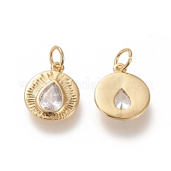 Brass Micro Pave Cubic Zirconia Charms&nbsp;ZIRC-L091-066G