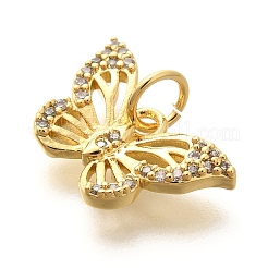 Rack Plating Brass Micro Pave Cubic Zirconia Pendant&nbsp;KK-H508-27G