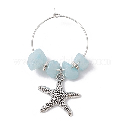 8Pcs Sea Animal Alloy Pendants Wine Glass Charms Sets&nbsp;AJEW-JO00219