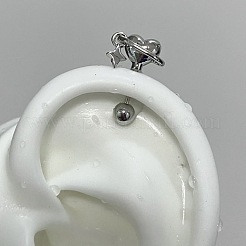 Heart with Star 304 Stainless Steel Cartlage Earrings&nbsp;FS-WG89376-01