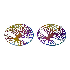 Ion Plating(IP) 201 Stainless Steel Filigree Pendants&nbsp;STAS-S118-073