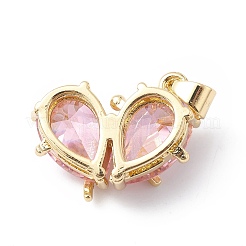 Rack Plating Brass Micro Pave Cubic Zirconia Pendants&nbsp;KK-E003-18G-03