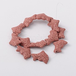 Dolphin Dyed Synthetic Lava Rock Beads Strands&nbsp;G-N0097-12