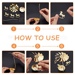 2 Sets 2 Style Iron Rotating Merry-Go-Round/Snowflake Tealight Candle Holder&nbsp;DJEW-FG0001-31