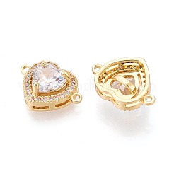 Brass Pave Clear Cubic Zirconia Connector Charms&nbsp;KK-N284-23G