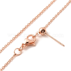 1mm Rack Plating Brass Cable Chain Adjustable Slider Necklaces for Women Men&nbsp;MAK-L044-03RG