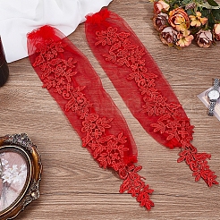 Flower Pattern Polyester Lace Long Fingerless Gloves&nbsp;AJEW-WH0348-695A