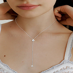 1Pc Stainless Steel Cable Chains Lariat Necklace&nbsp;NJEW-LP0004-29S