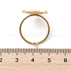 Oval 304 Stainless Steel White Shell Finger Rings for Women&nbsp;RJEW-G346-09G-02