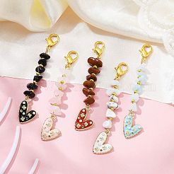 Heart Alloy Enamel Pendant Decorations&nbsp;HJEW-JM01375