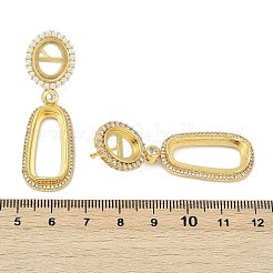 Brass Micro Pave Cubic Zirconia Dangle Stud Earring Findings&nbsp;KK-F891-02G