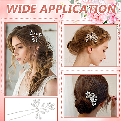 6Pcs Alloy Rhinestone Hair Sticks for Women&nbsp;OHAR-FG0001-08S