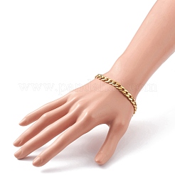 Women's PVD Vacuum Plating 304 Stainless Steel Cuban Chains Bracelets and Necklaces Jewelry Sets&nbsp;SJEW-JS01156