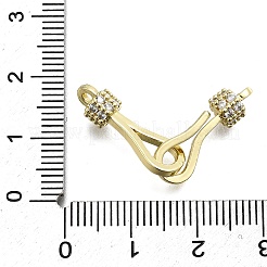 Brass Cubic Zirconia Hook and S-Hook Clasps&nbsp;KK-Q048-05G