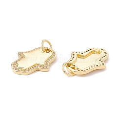 Brass Micro Pave Clear Cubic Zirconia Pendants&nbsp;KK-G415-19G