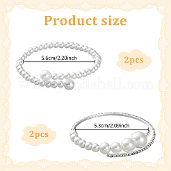 4Pcs 2 Styles Alloy Resin Open Cuff Bangles for Women&nbsp;BJEW-GO0002-19