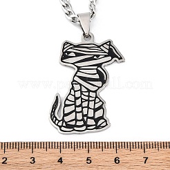 201 Stainless Steel Pendant Necklaces&nbsp;NJEW-C066-02P
