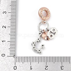 Brass Pendants with Cubic Zirconia European Beads&nbsp;LS-KK-Q015-01F