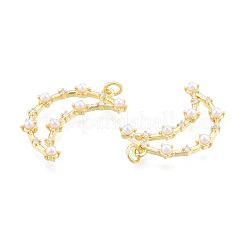 Brass Micro Pave Clear Cubic Zirconia Pendants&nbsp;ZIRC-N039-271