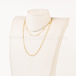 Brass Double Layer Necklaces&nbsp;NJEW-JN03144