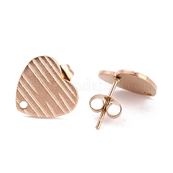 Ion Plating(IP) 304 Stainless Steel Stud Earring Findings&nbsp;EJEW-O104-12RG