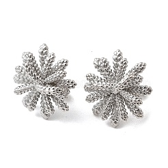Brass Flower Stud Earrings&nbsp;EJEW-H171-02A-P