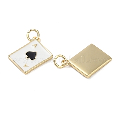 Playing Card Rack Plating Brass Enamel Pendants&nbsp;X-KK-G512-11G-01