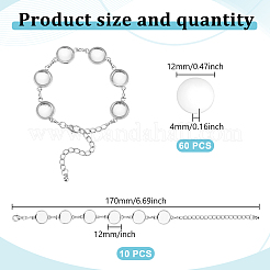 60Pcs Transparent Glass Cabochons with 10Pcs Brass Bracelet Making&nbsp;DIY-GO0002-32B