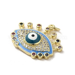 Brass Micro Pave Cubic Zirconia Pendants&nbsp;KK-E092-09G-04