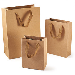 15Pcs 3 Styles Rectangle Kraft Paper Bags with Handle&nbsp;AJEW-TA0001-92