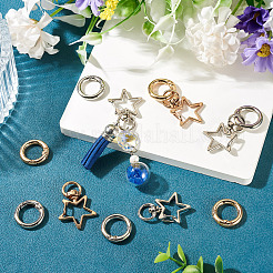 10Pcs 2 Colors Star Alloy Swivel Snap Hook Clasps & 10Pcs 2 Colors Alloy Spring Gate Rings Findings Kits&nbsp;FIND-TADJ0001-24