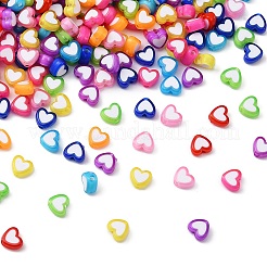 400Pcs 9 Colors Heart Acrylic Beads&nbsp;TACR-YW0001-94