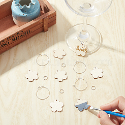 DIY Flower Wine Glass Charm Tags Making Kit&nbsp;DIY-SC0018-59