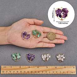 6Pcs 3 Styles Natural Gemstone Pendants&nbsp;FIND-SZ0002-70
