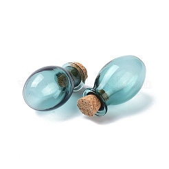 Oval Glass Cork Bottles Ornament&nbsp;X1-AJEW-O032-03G
