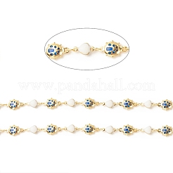 Enamel Heart and Glass Beetle Link Chain&nbsp;CHC-E024-11G