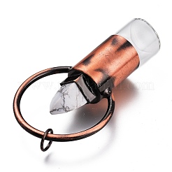 Lipstick Shape Faceted Natural Mixed Gemstone Perfume Bottle&nbsp;G-I298-02R