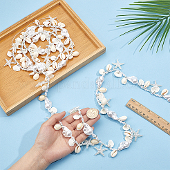 ABS Plastic Imitation Pearl & Shell Chains for Party Deorations&nbsp;PALLOY-PH01957
