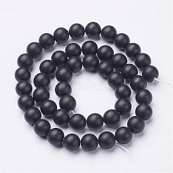 Natural Black Agate Beads Strands&nbsp;G-D543-8mm