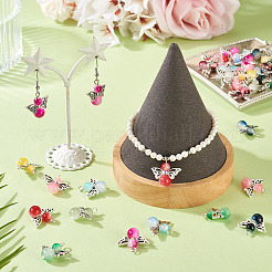36Pcs 9 Colors Imitation Jade Glass Pendants&nbsp;PALLOY-TAC0198