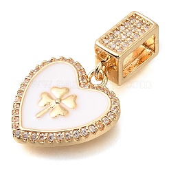 Brass Micro Pave Cubic Zirconia Pendants&nbsp;KK-S049-28G-02