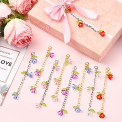 10Pcs 5 Styles Acrylic Flower Pendant Decorations&nbsp;HJEW-FS00085